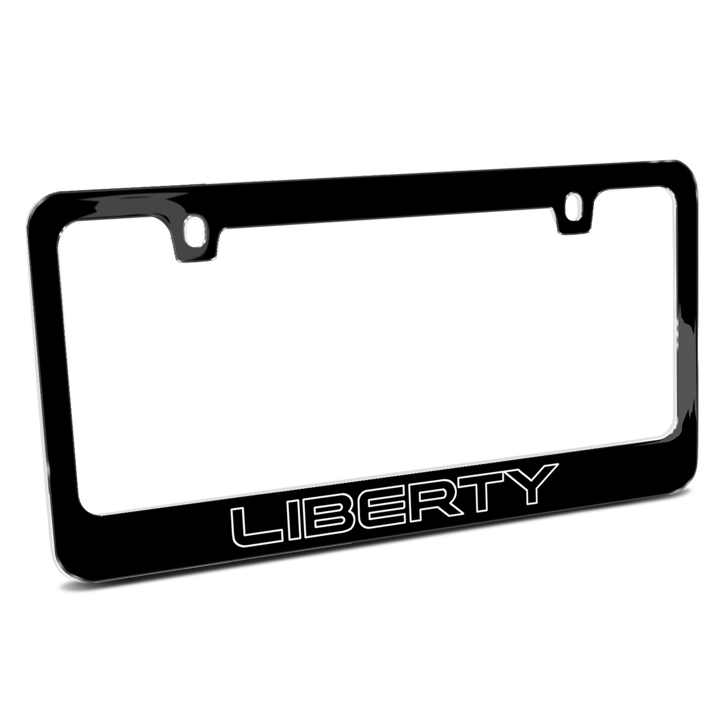 Jeep Liberty Outline Black Metal License Plate Frame