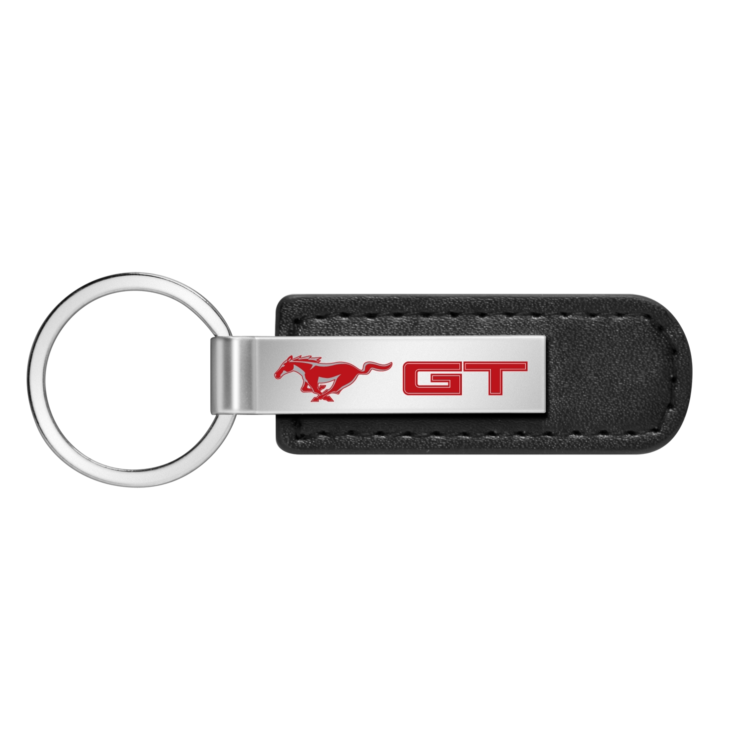 Ford Mustang GT in Red Black Leather Strap Key Chain