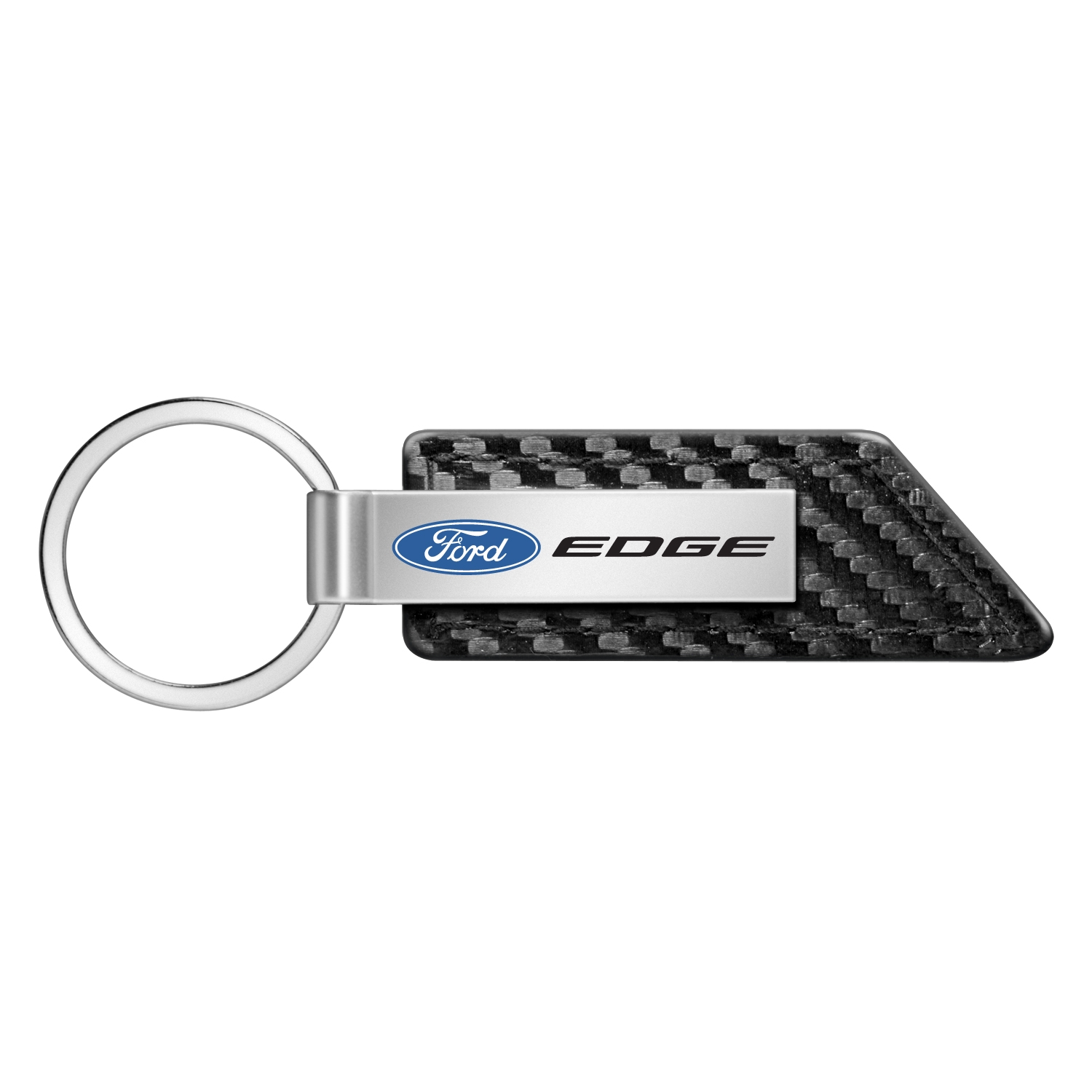Ford Edge Carbon Fiber Texture Black Leather Strap Key Chain