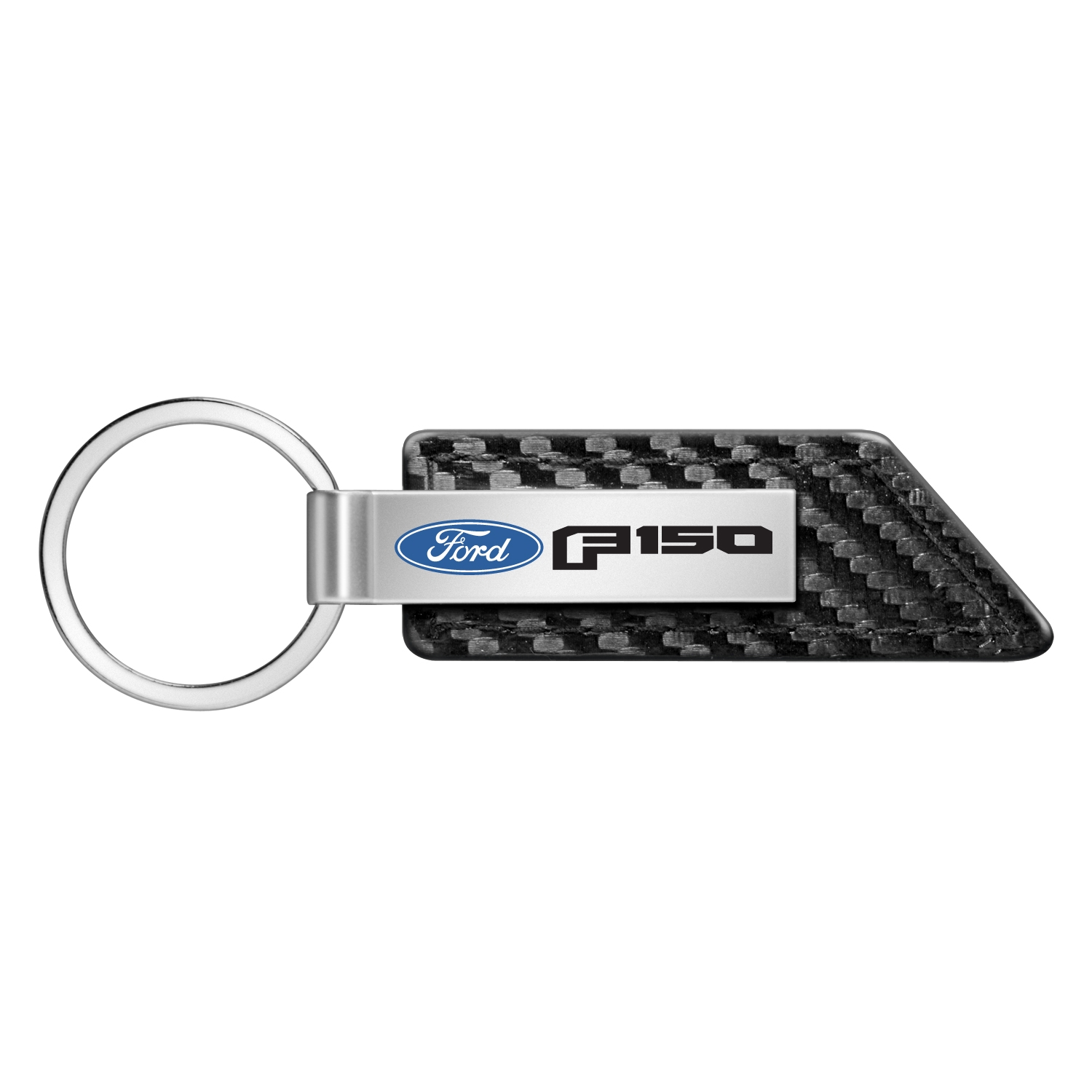 Ford F-150 2015 up Carbon Fiber Texture Black Leather Strap Key Chain