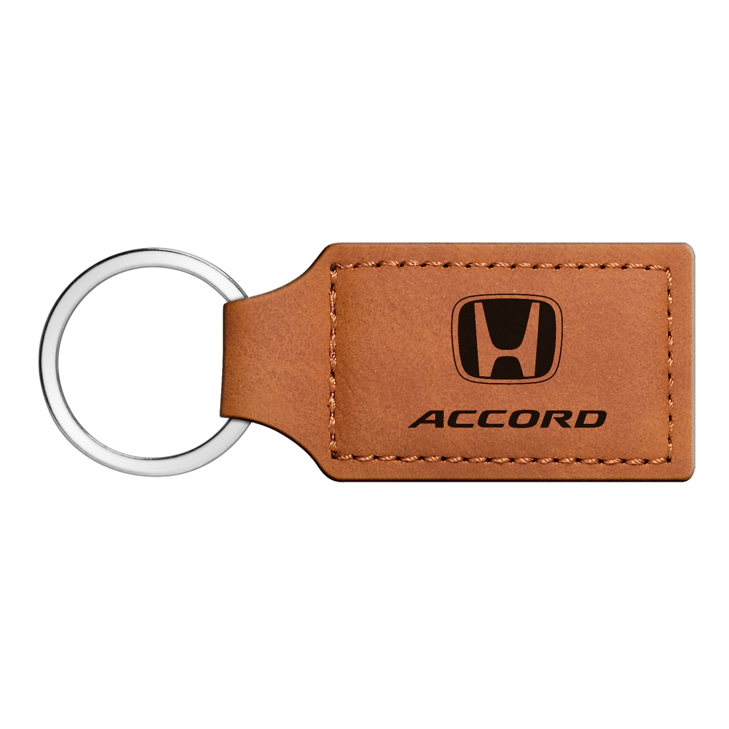 Honda Accord Rectangular Brown Leather Key Chain
