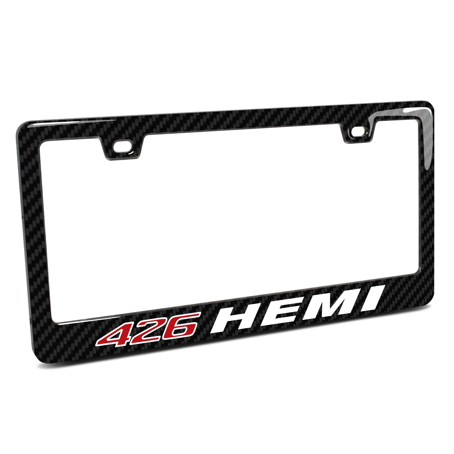 HEMI 426 Black Real 3K Carbon Fiber Finish ABS Plastic License Plate Frame