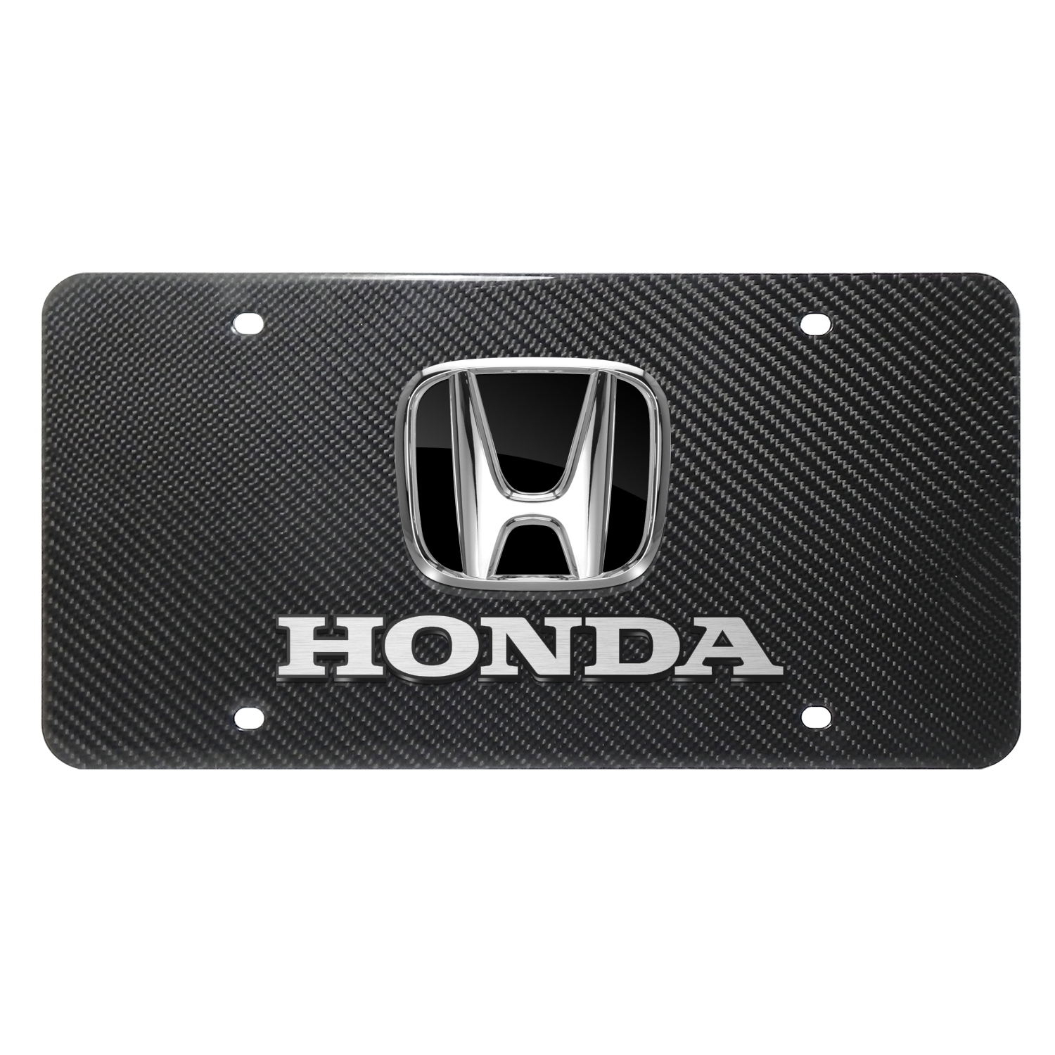 Honda 3D Black Logo Dual 100% Real Carbon Fiber License Plate