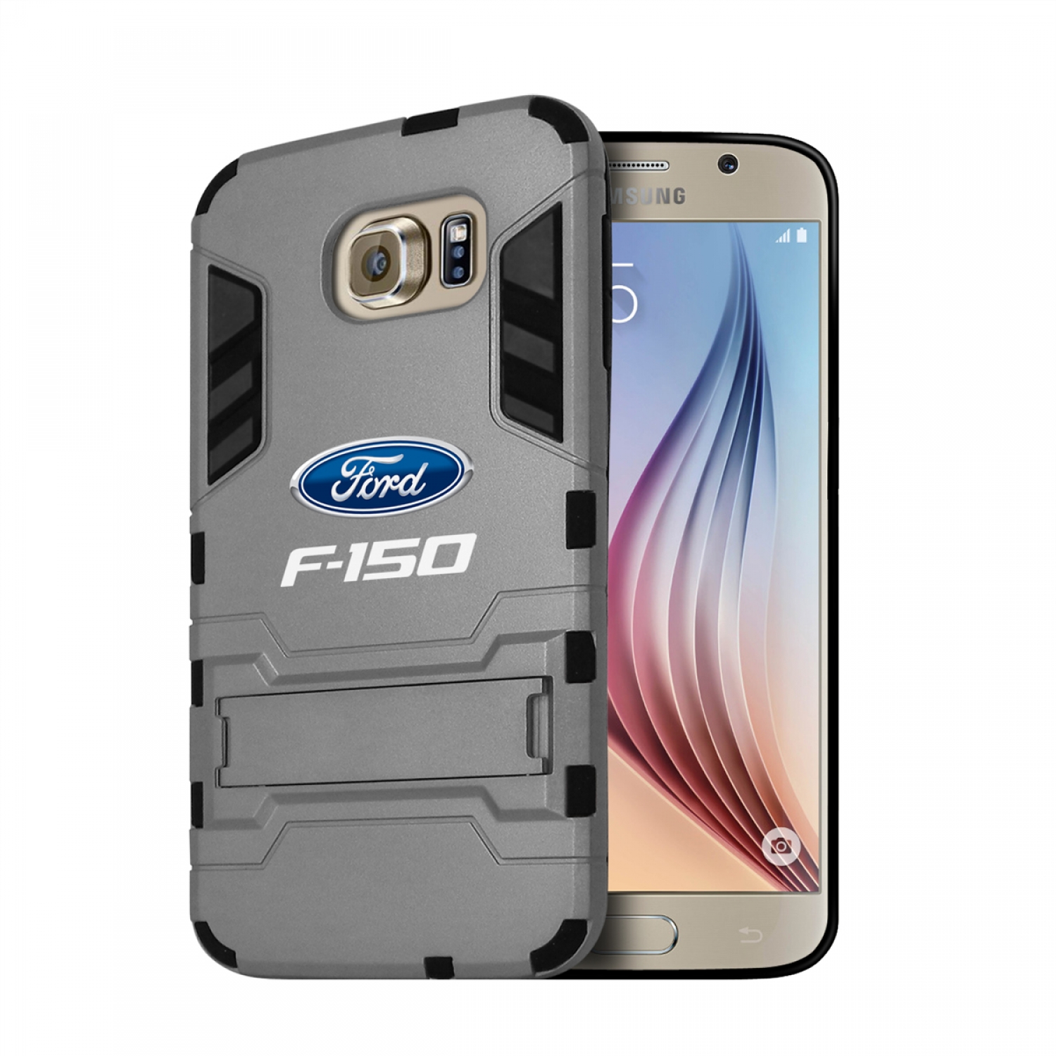 Ford F-150 Samsung Galaxy S6 Shockproof TPU ABS Hybrid Gray Phone Case