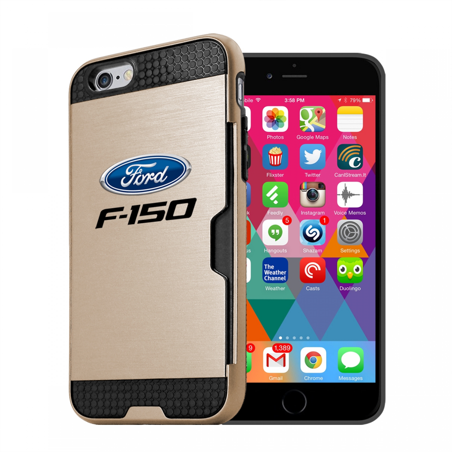 Ford F-150 iPhone 6 6s Ultra Thin TPU Golden Phone Case with Credit Card Slot Wallet