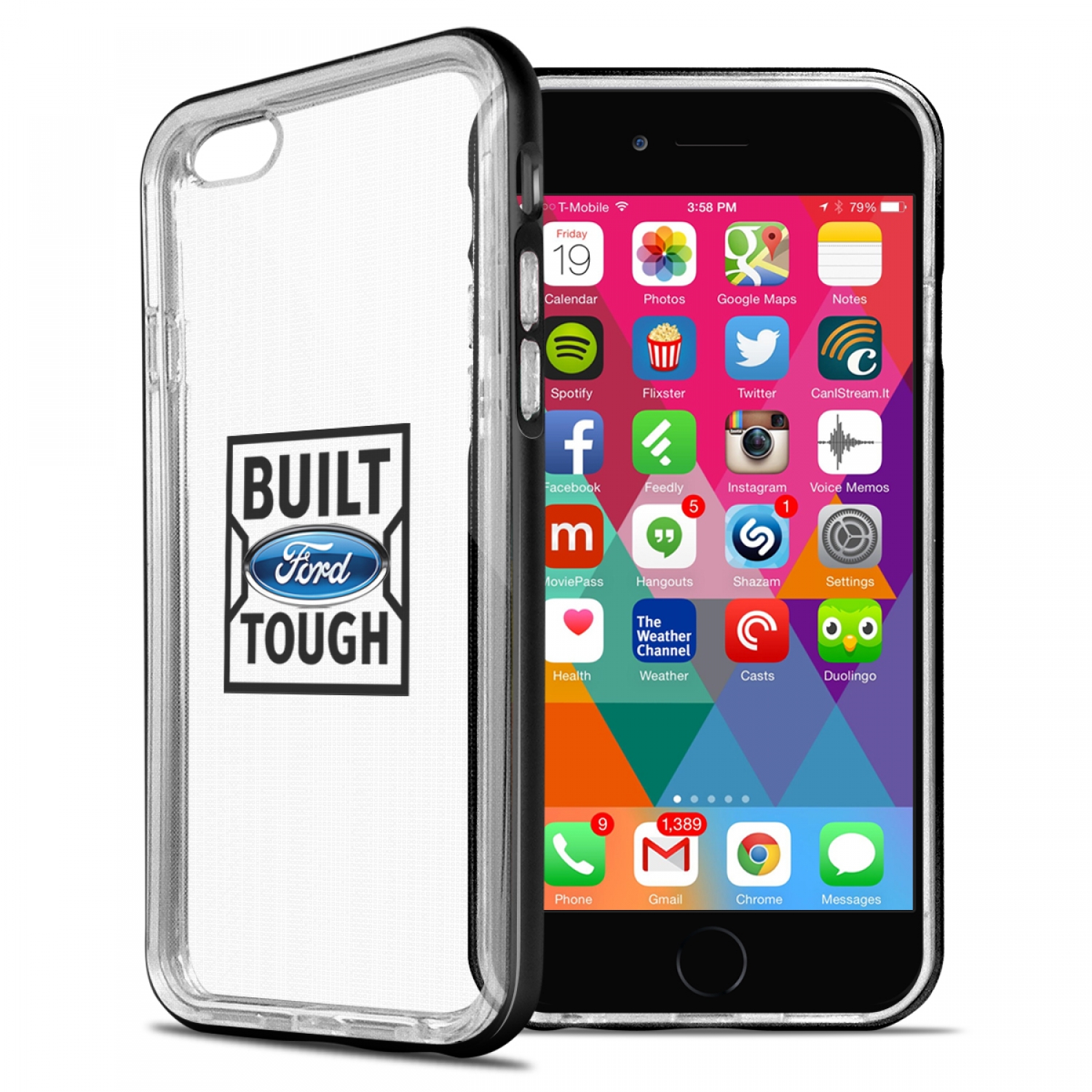 Ford Built Ford Tough iPhone 6 6s Shockproof Clear TPU Case with Metal Bumper Hybrid Phone Case